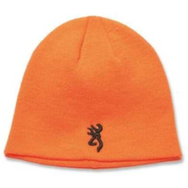 Men's Blaze Orange Knit Beanie Hat - One Size Fits Most, 100% Acrylic